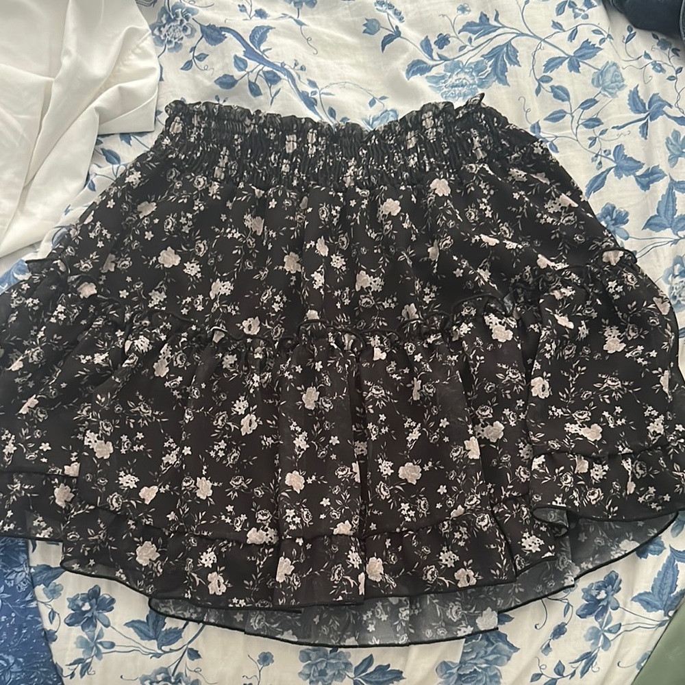 Altar'd State Black Floral Skirt